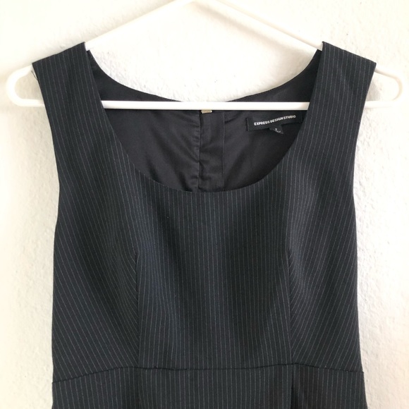Express Sleeveless Black Striped Midi Dress - Picture 2 of 4